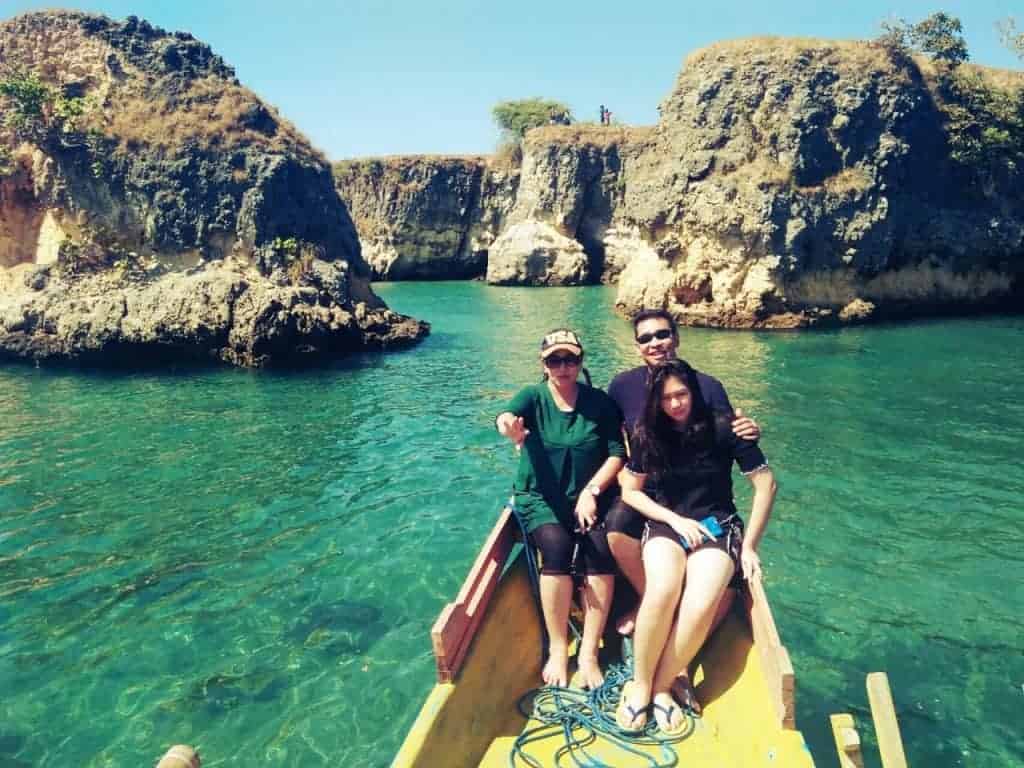 Relaxing on the outrigger boat